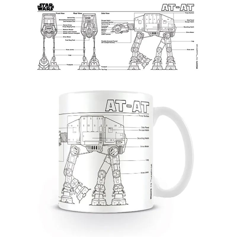 Acheter En Ligne Star Wars: At At Sketch White Ceramic Mug (11oz\\/315ml)