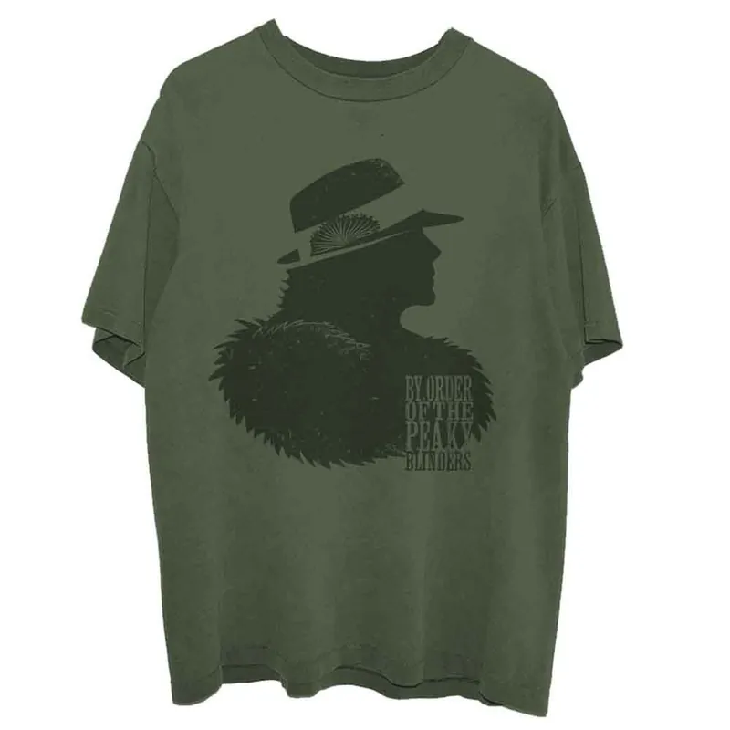 Dernière Chance Peaky Blinders: Polly Outline - Green T-Shirt